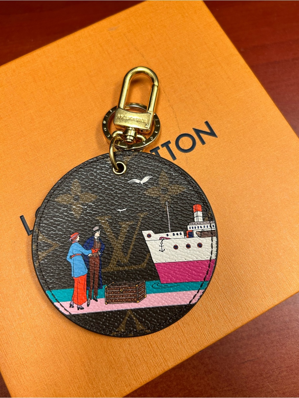Louis Vuitton limited edition 2016 Transatlantic themed key chain and bag charm.